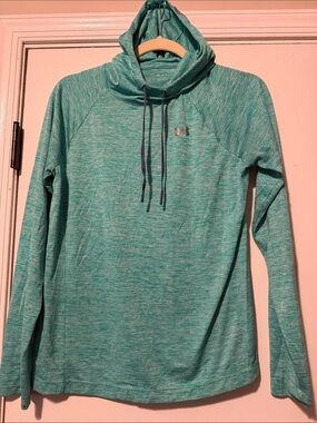 Under Armour Teal Green Heather Cowl-Neck Pullover